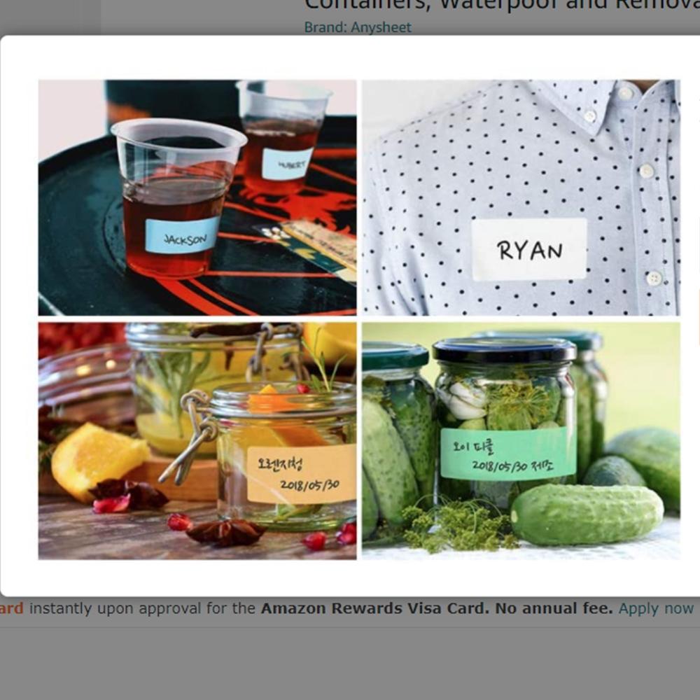 ANYSHEET Fabric Label Sticker A4 (100ct) for Boxes and Containers, Waterpoof Baby Pink